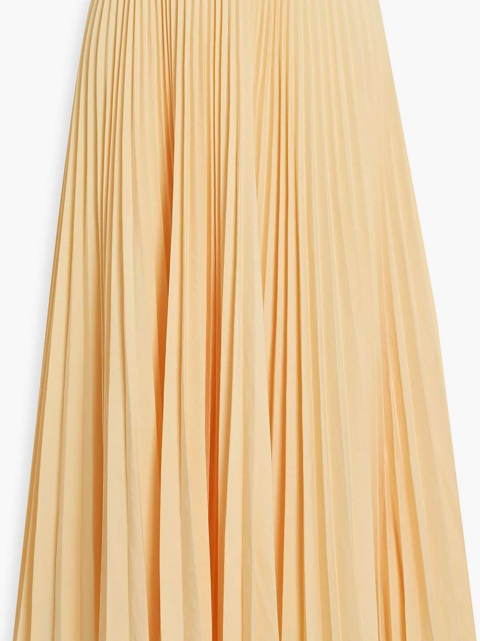 tatum pleated woven midi skirt