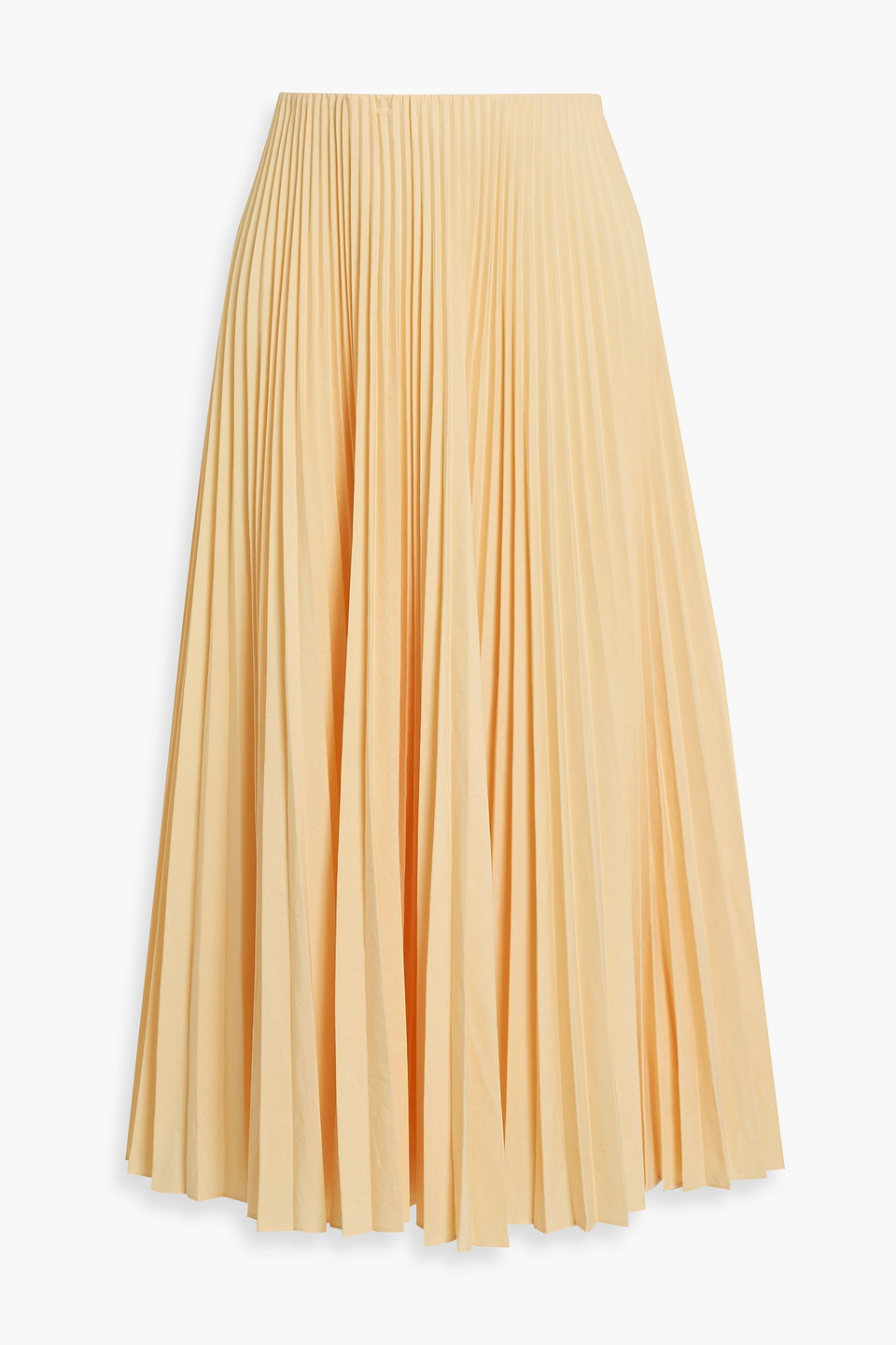 Tatum pleated woven midi skirt