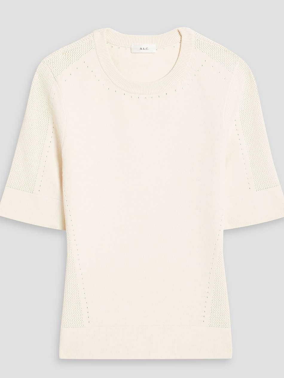 nash pointelle-knit top