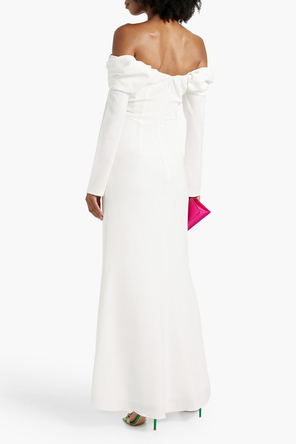A.L.C. Off-the-shoulder pleated cady maxi dress