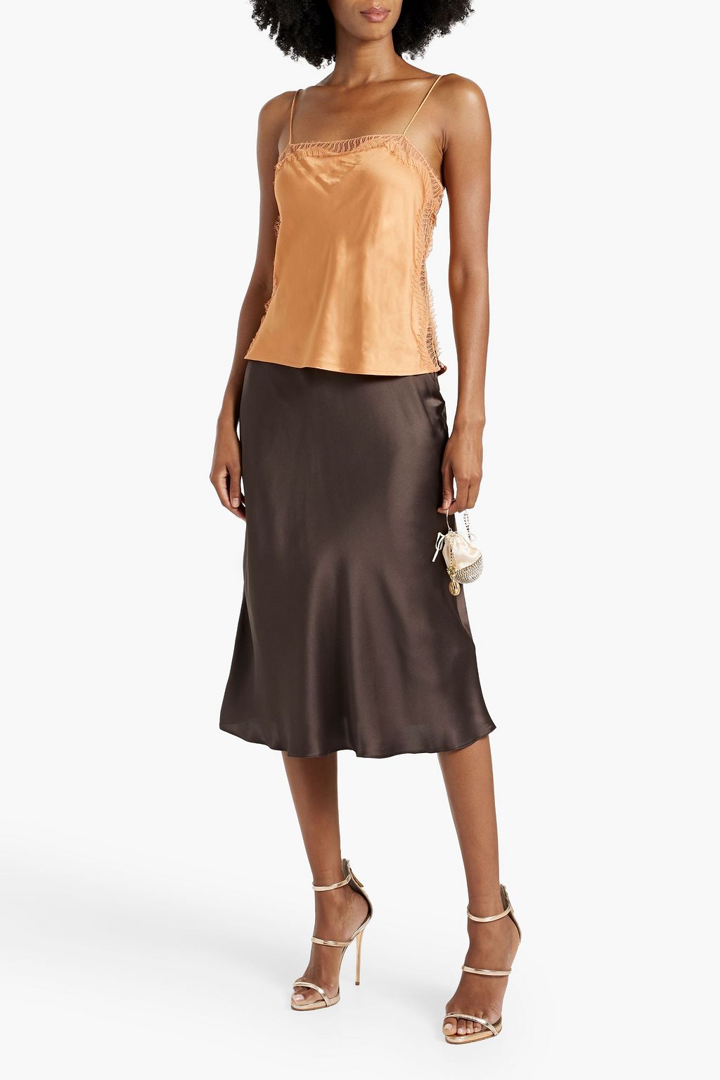A.L.C. Sandy lace-trimmed satin camisole