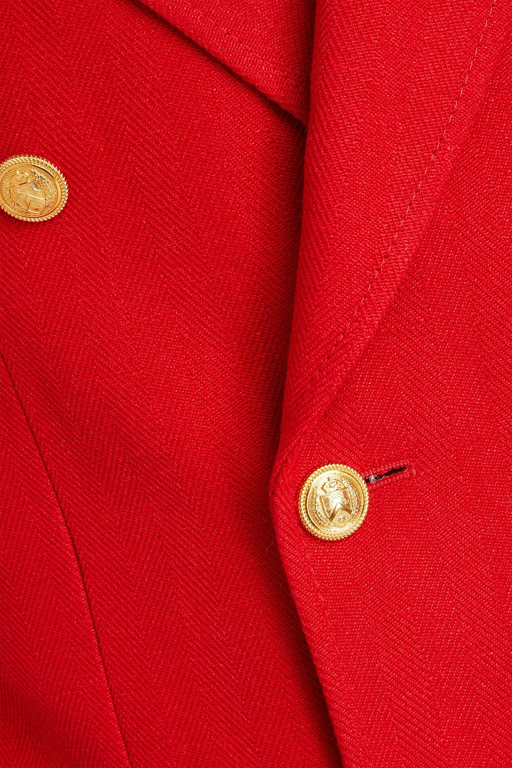 GUCCI Double-breasted herringbone wool and linen-blend blazer