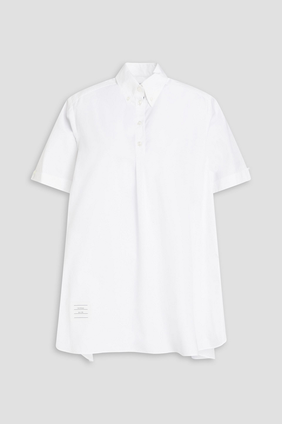 Thom Browne Cotton-poplin Mini Shirt Dress In White