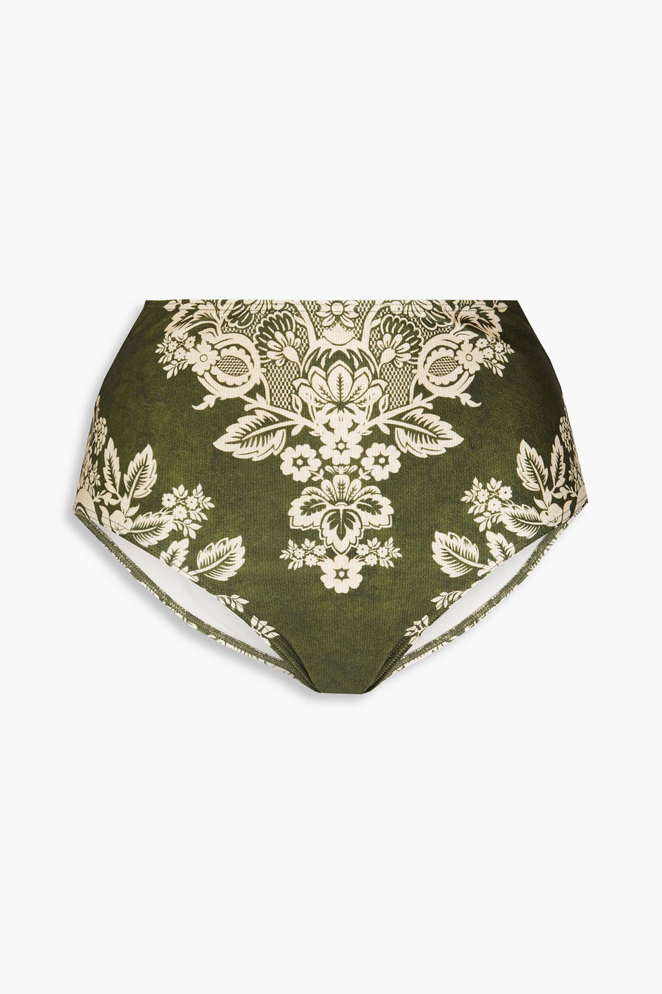 Zimmermann - Floral-print high-rise bikini briefs - Green - 0