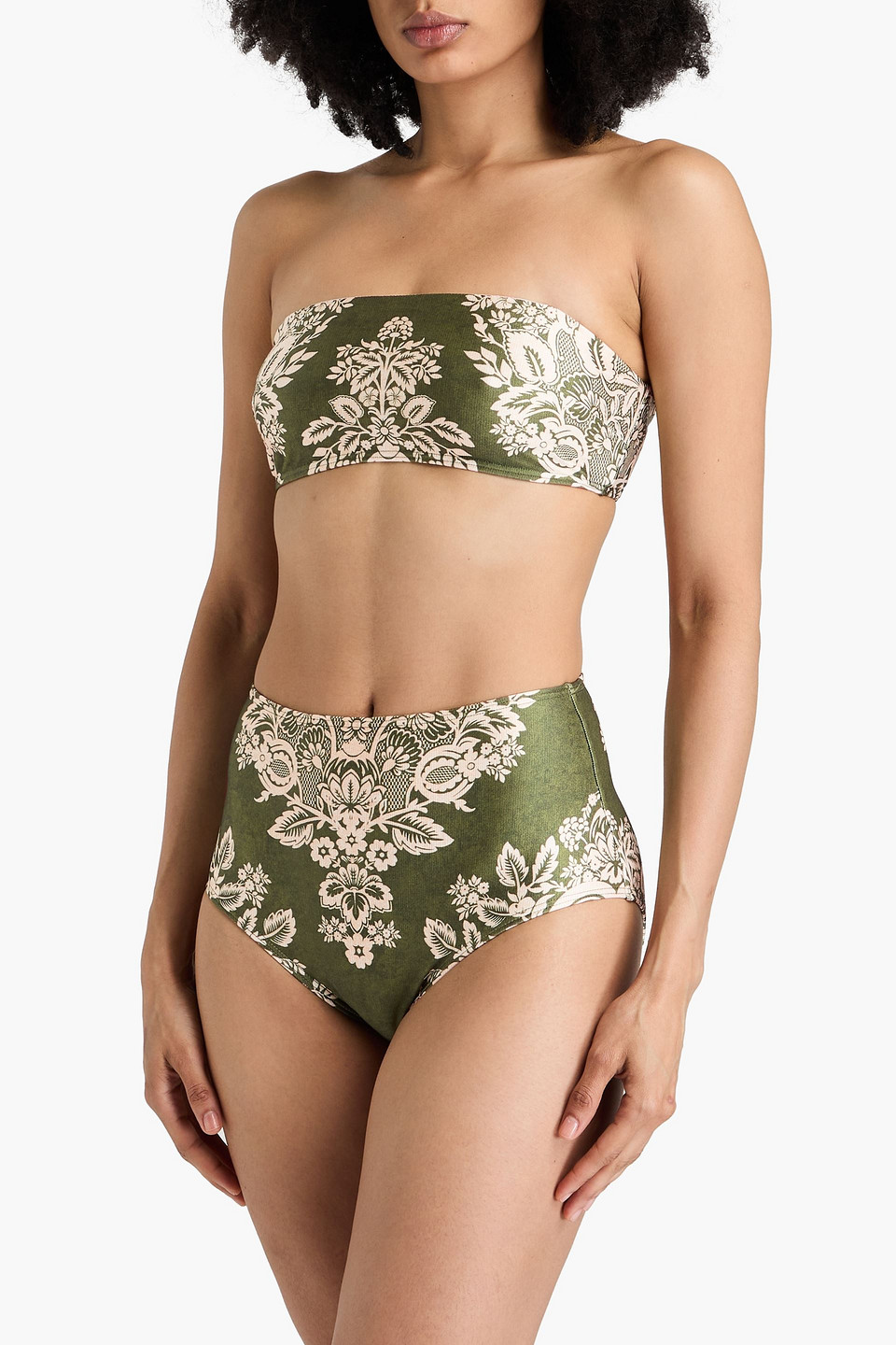  Zimmermann - Hoch Sitzendes Bikini-höschen Mit Floralem Print - Grün - 0 