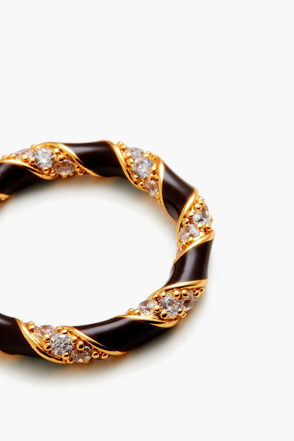 ZIMMERMANN Gold-tone, crystal and enamel ring