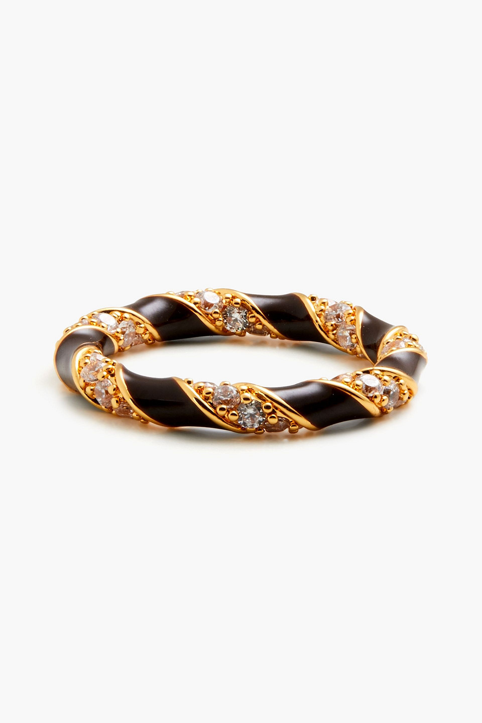 Zimmermann Goldfarbener Ring Mit Zirkon Und Emaille In Rubinrot