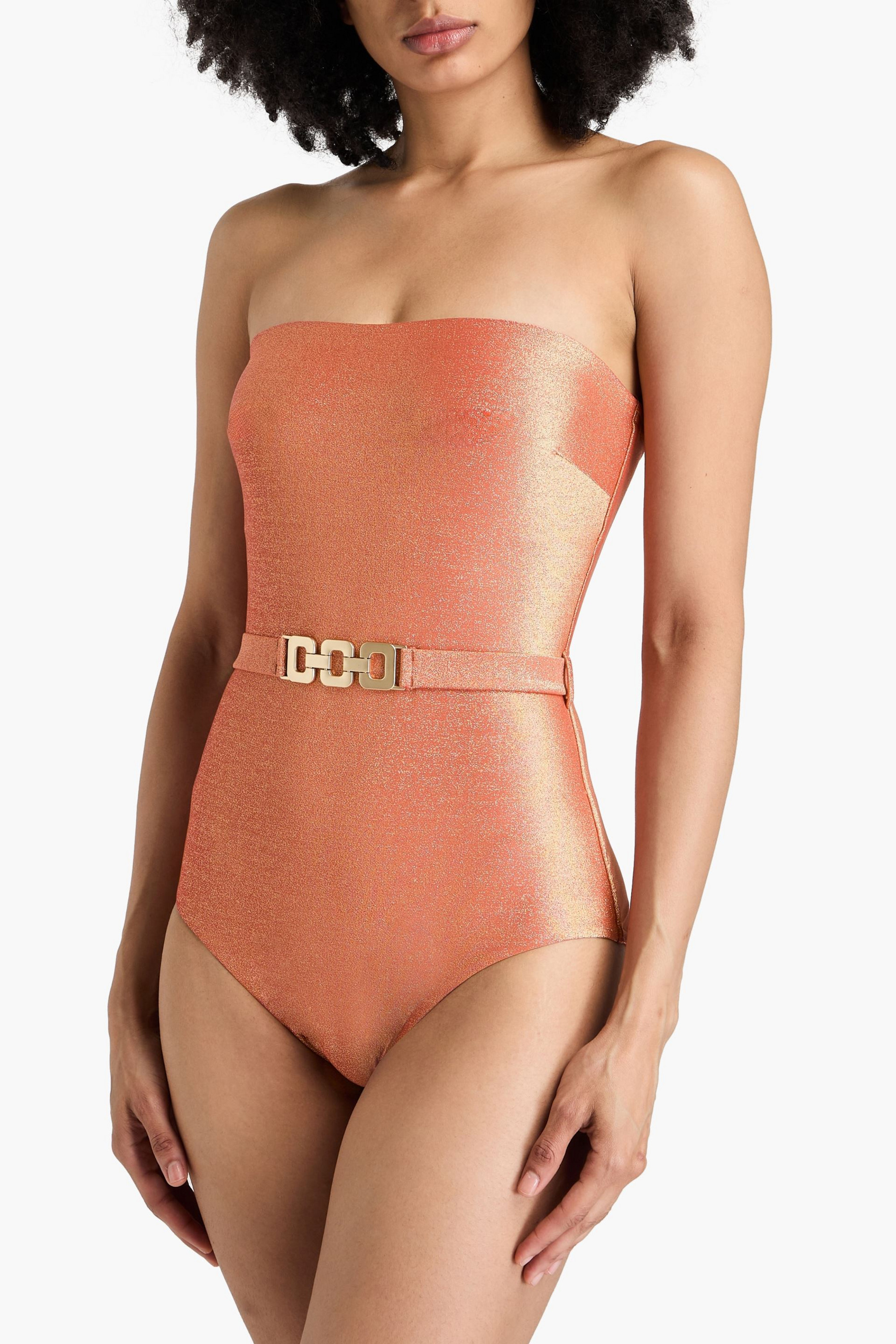 Zimmermann Devi belted bandeau swimsuit