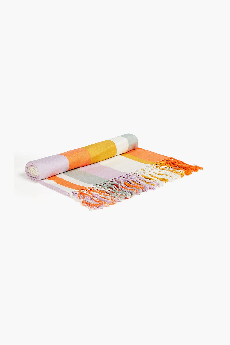 Zimmermann Striped Cotton-jacquard Towel In Mustard