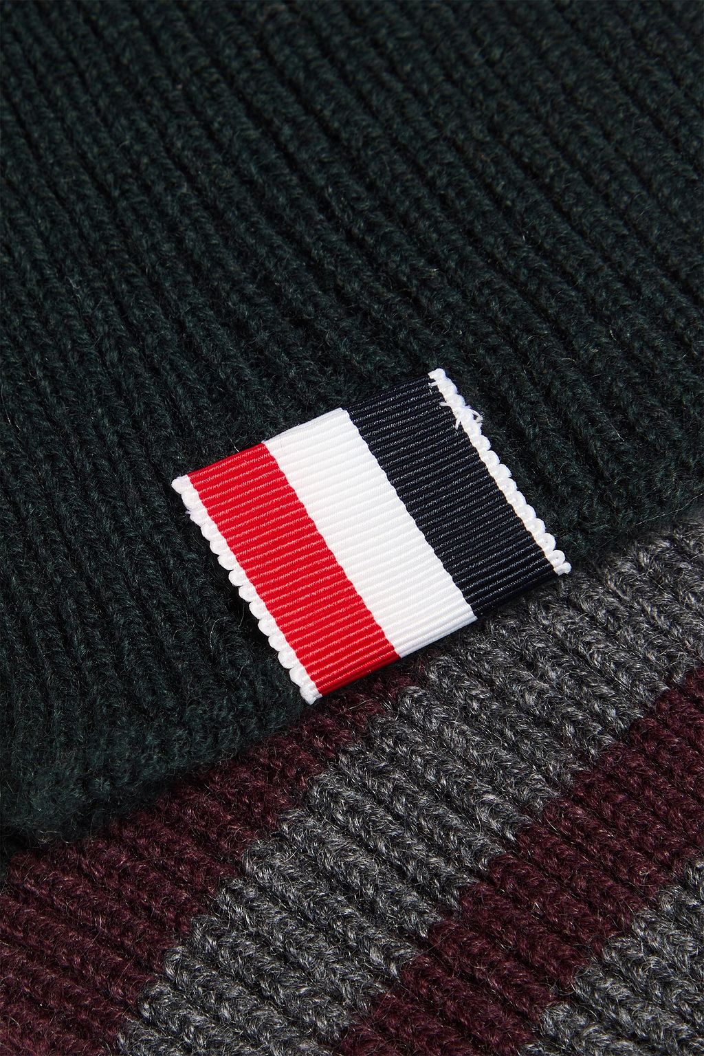 THOM BROWNE Ribbed cashmere gloves