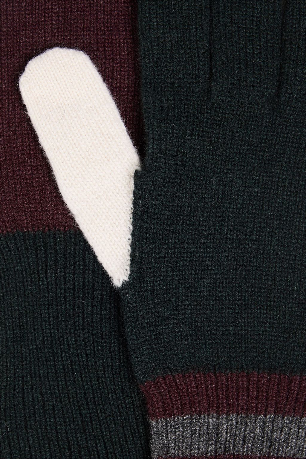 THOM BROWNE Ribbed cashmere gloves
