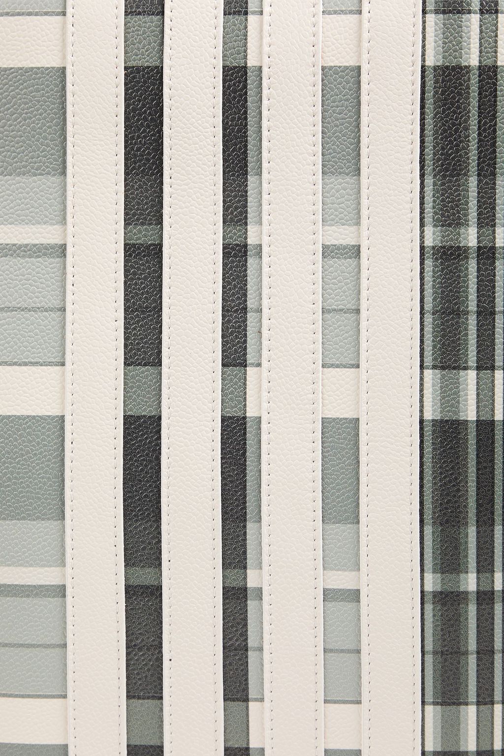 THOM BROWNE Checked pebbled-leather tote