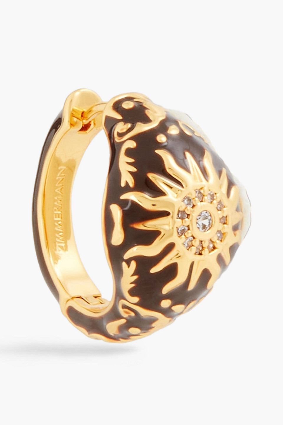 Zimmermann Goldfarbener Ohrring Mit Emaille Und Kristallen In Schwarz