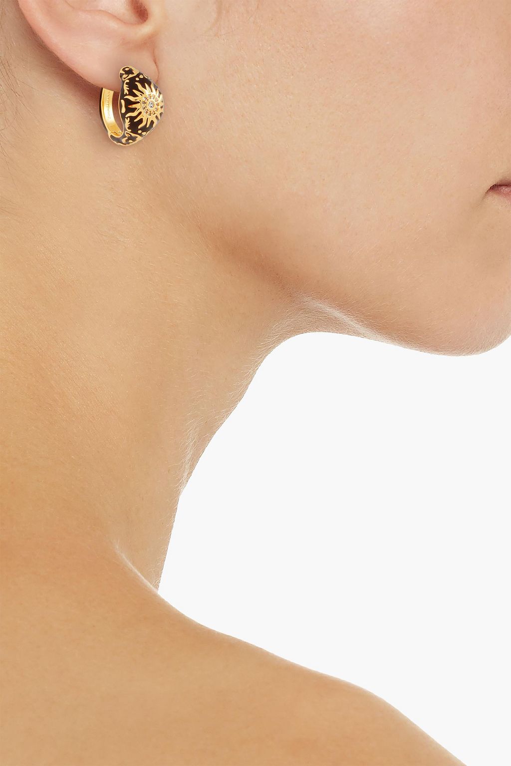 ZIMMERMANN Gold-tone, crystal and enamel single earring