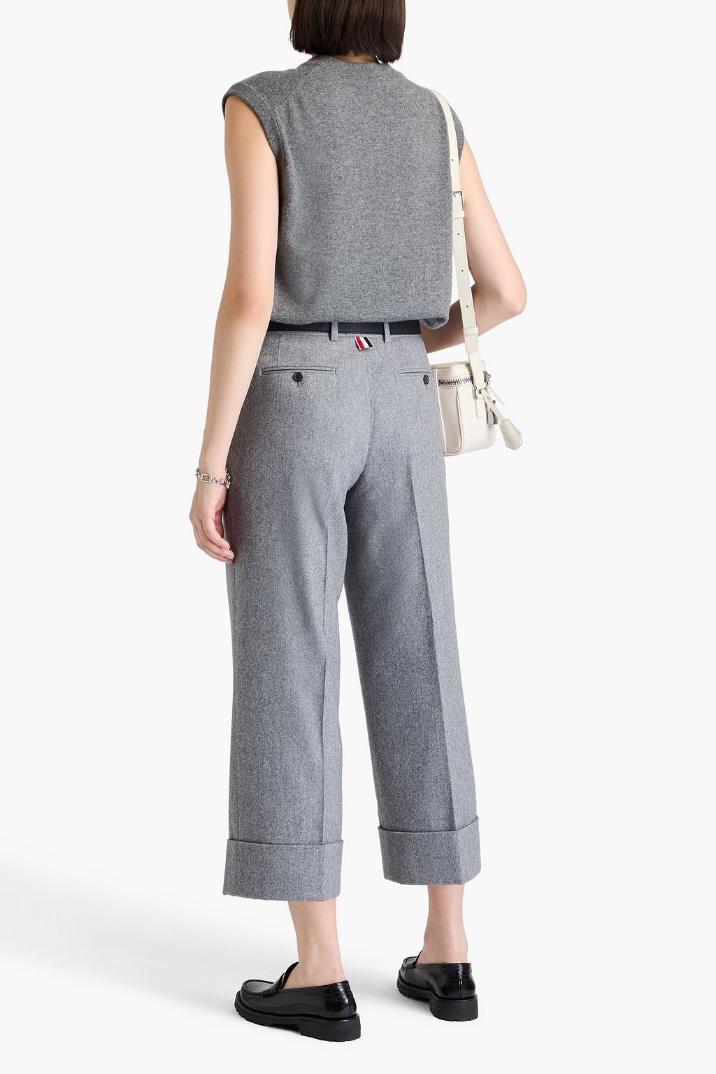 THOM BROWNE Hose mit geradem Bein aus Twill aus einer Woll-Kaschmirmischung