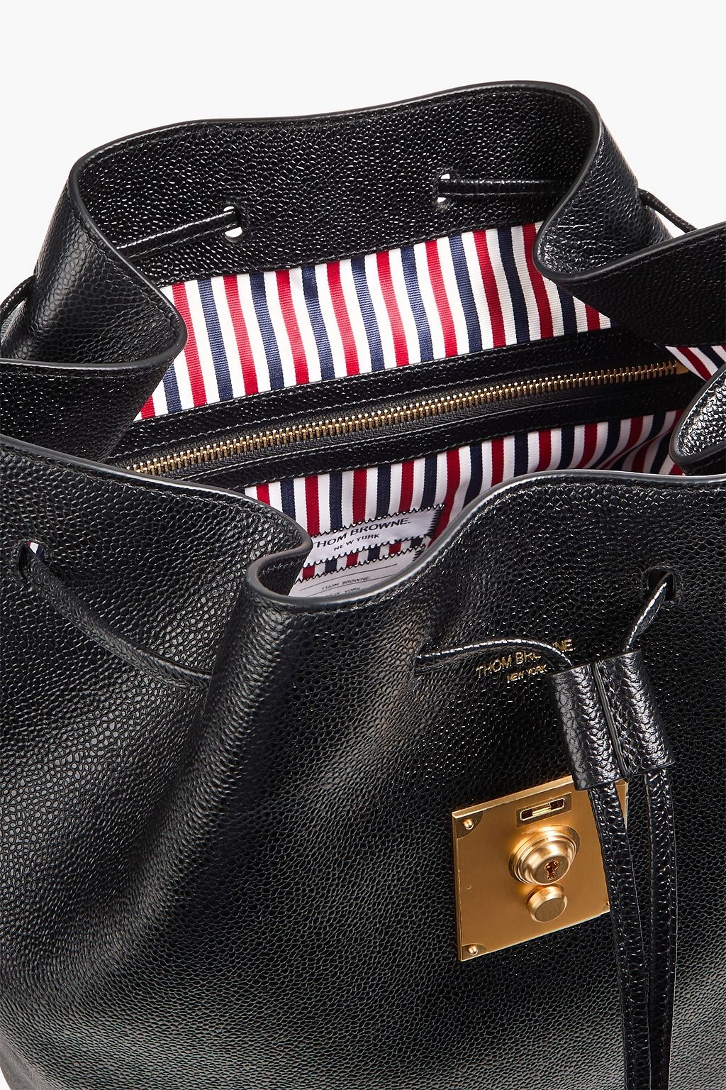 THOM BROWNE Convertible pebbled-leather backpack