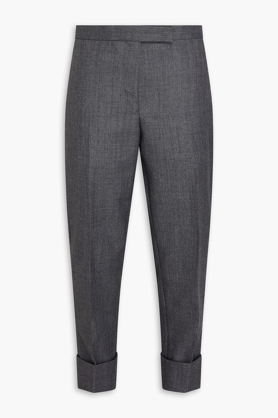 Thom Browne Cropped Hose Mit Schmalem Bein Aus Woll-twill In Dunkelgrau
