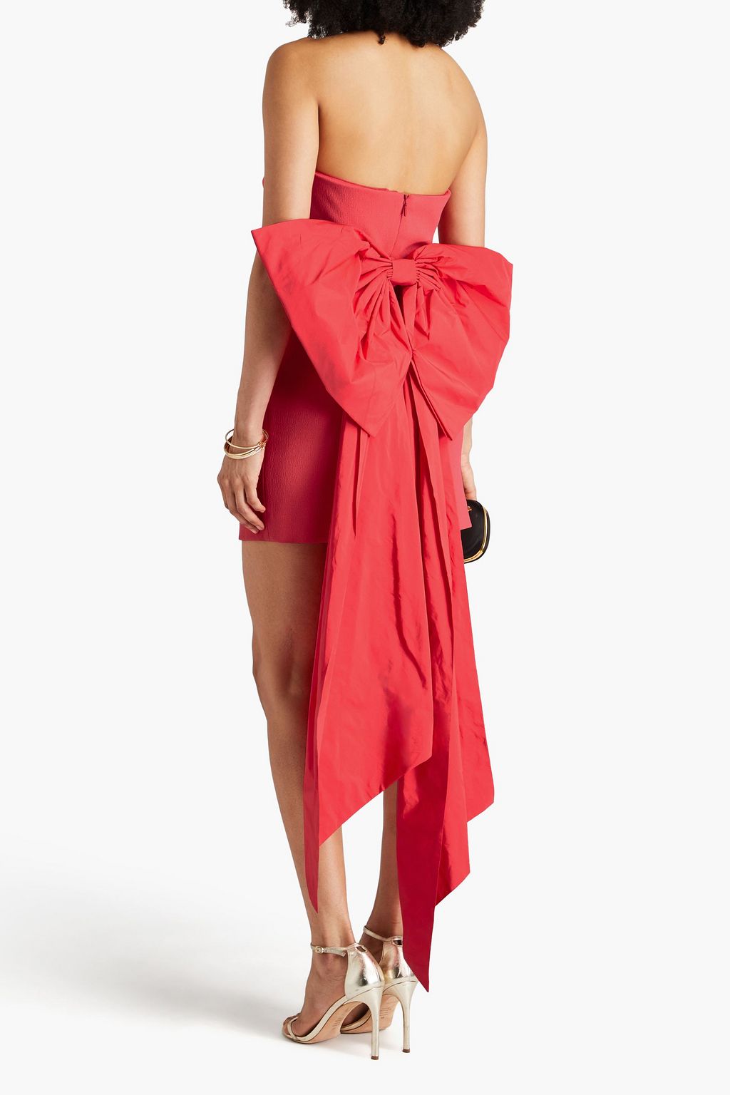 REBECCA VALLANCE Bon Ami strapless draped crepe and taffeta mini dress