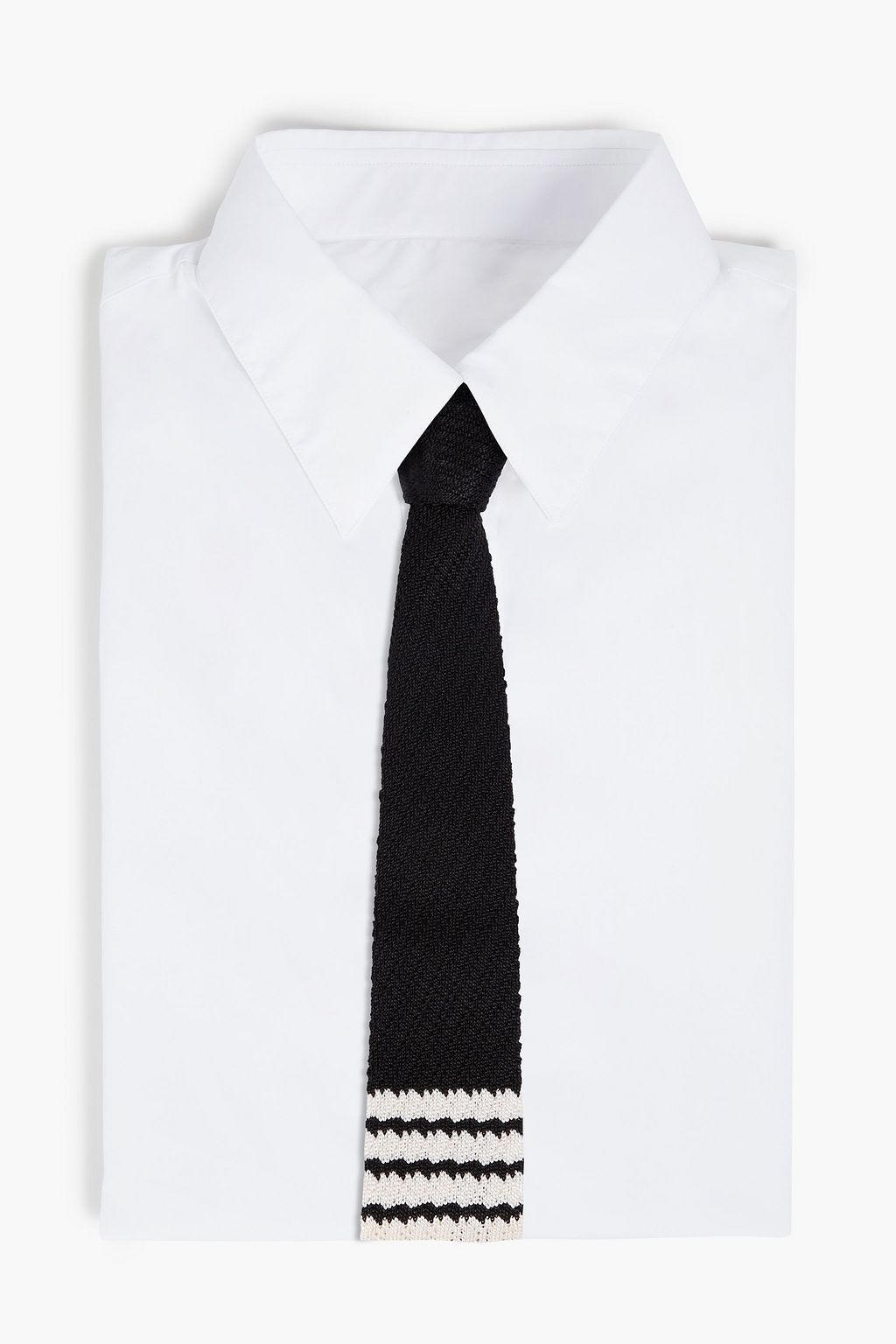 THOM BROWNE Pointelle-knit silk tie