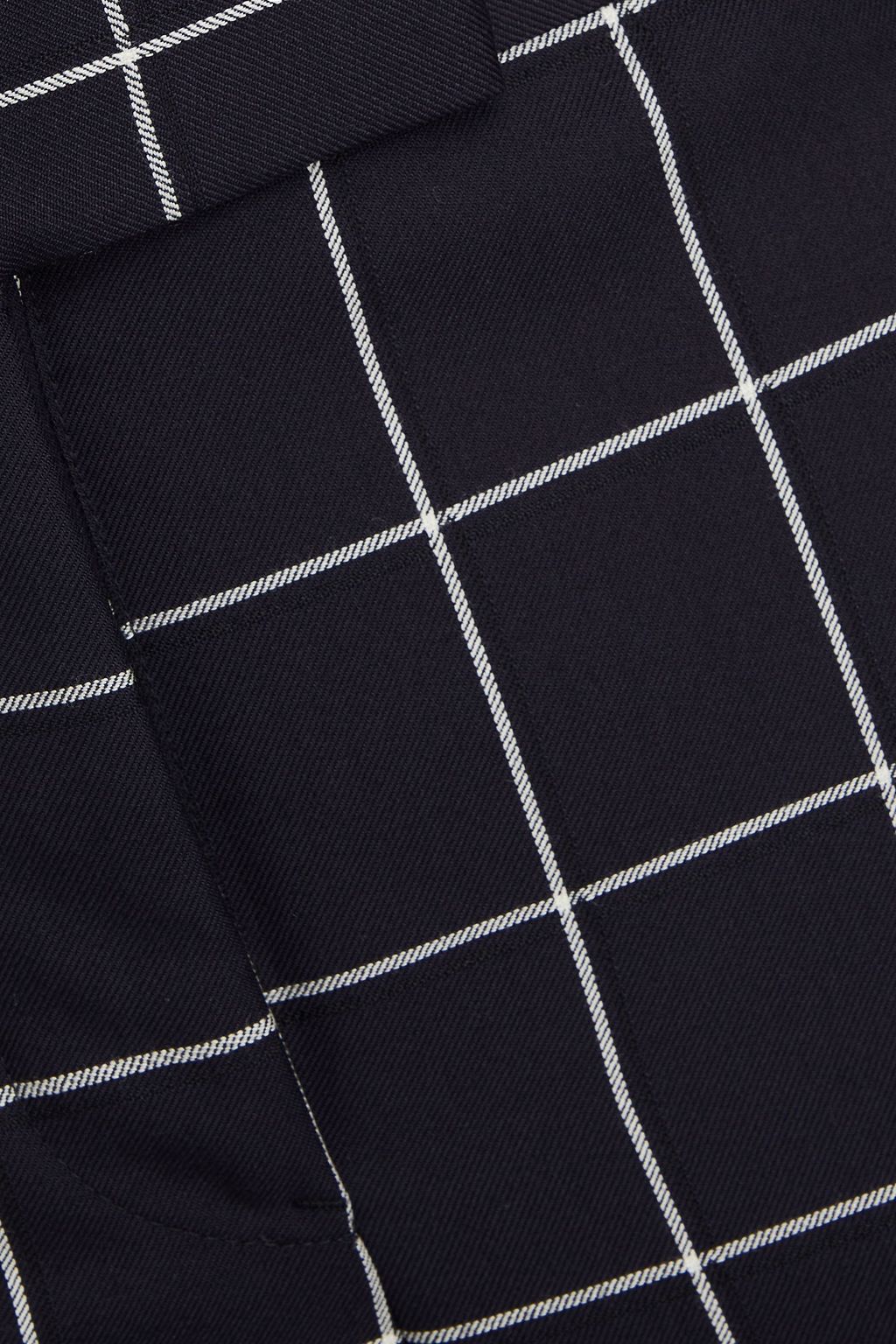 THOM BROWNE بنطلون قصير بقصّة أرجل مستقيمة من التويل الصوفي بنقشة مربّعات