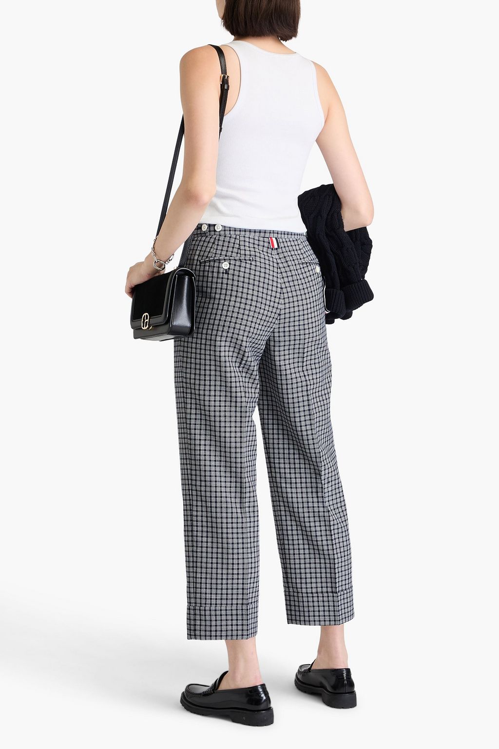 THOM BROWNE بنطلون قصير بأرجل مستقيمة ومزين بطبعة مربعات