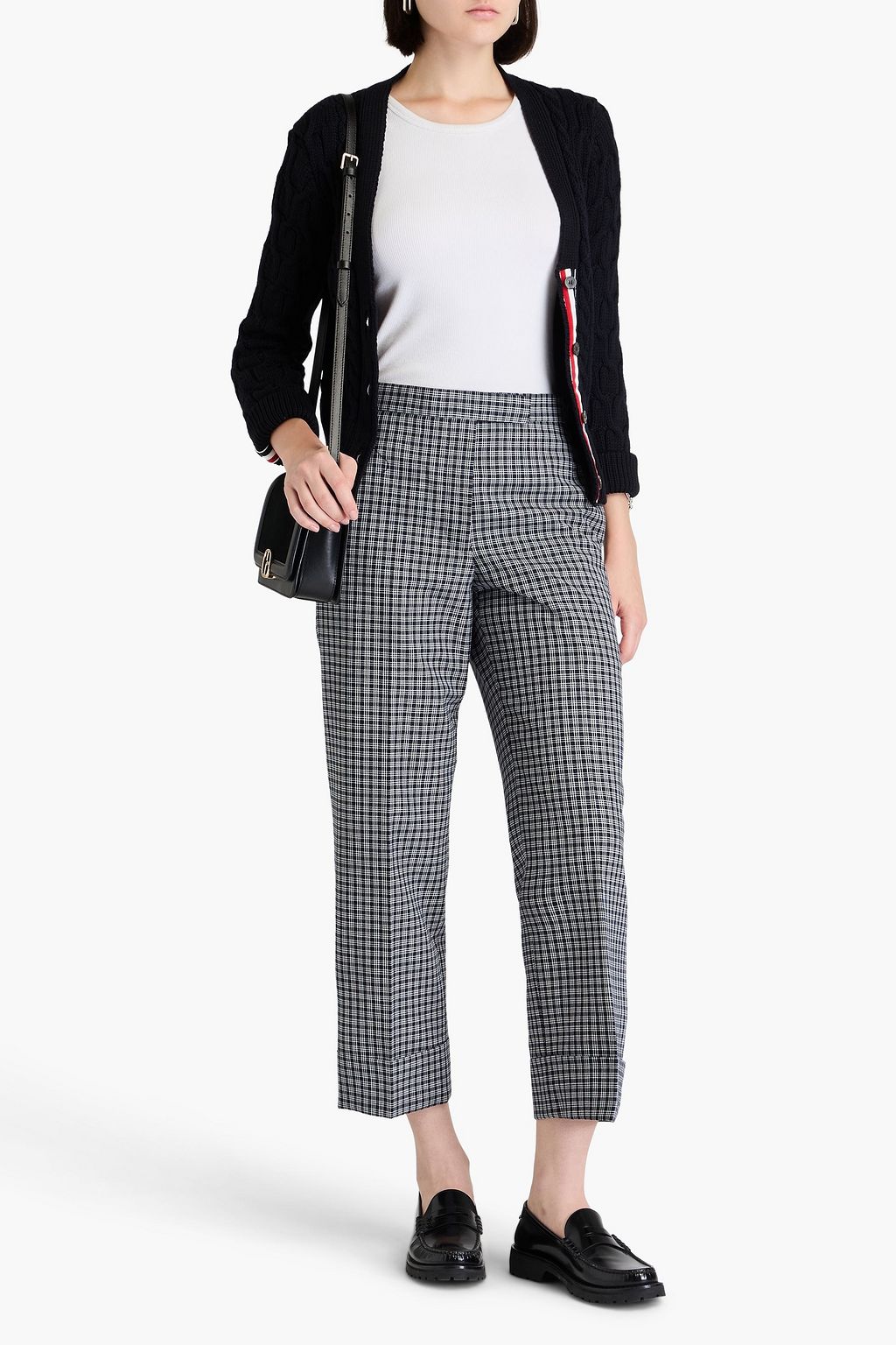 THOM BROWNE بنطلون قصير بأرجل مستقيمة ومزين بطبعة مربعات