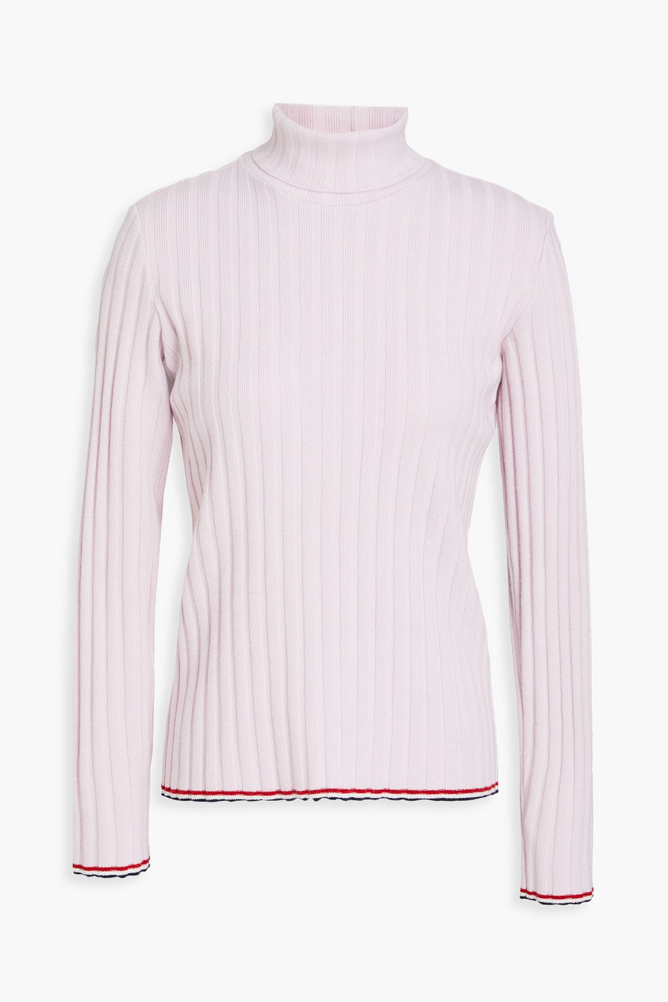 Thom Browne Ribbed Cashmere Turtleneck Sweater In Baby Pink