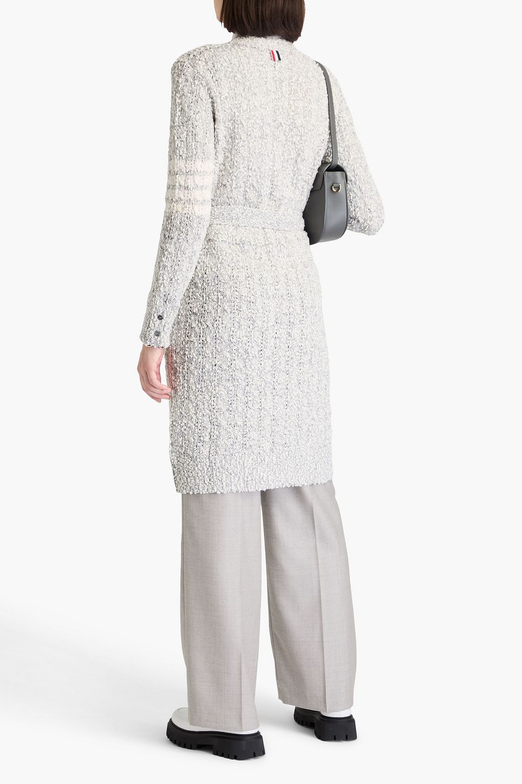THOM BROWNE كارديغان مصنوع من مزيج من القطن بحبكة بوكليه