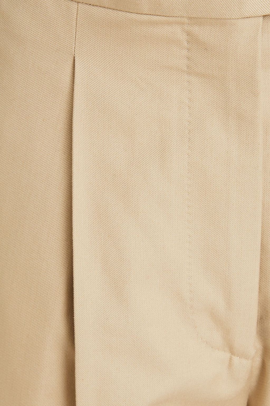 THOM BROWNE Cropped pleated cotton-twill straight-leg pants