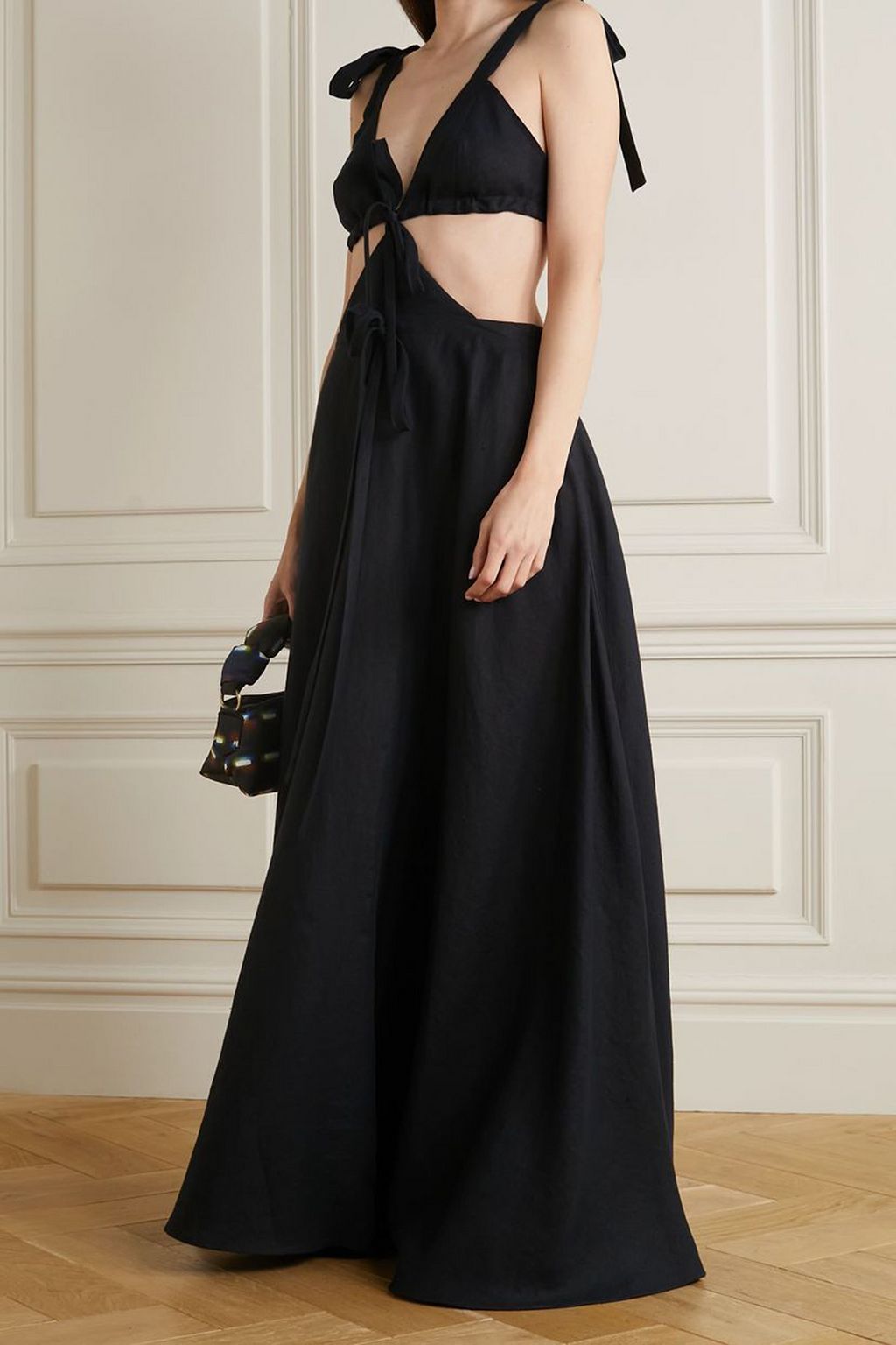 CHRISTOPHER KANE Maxikleid aus Leinen mit Cut-outs