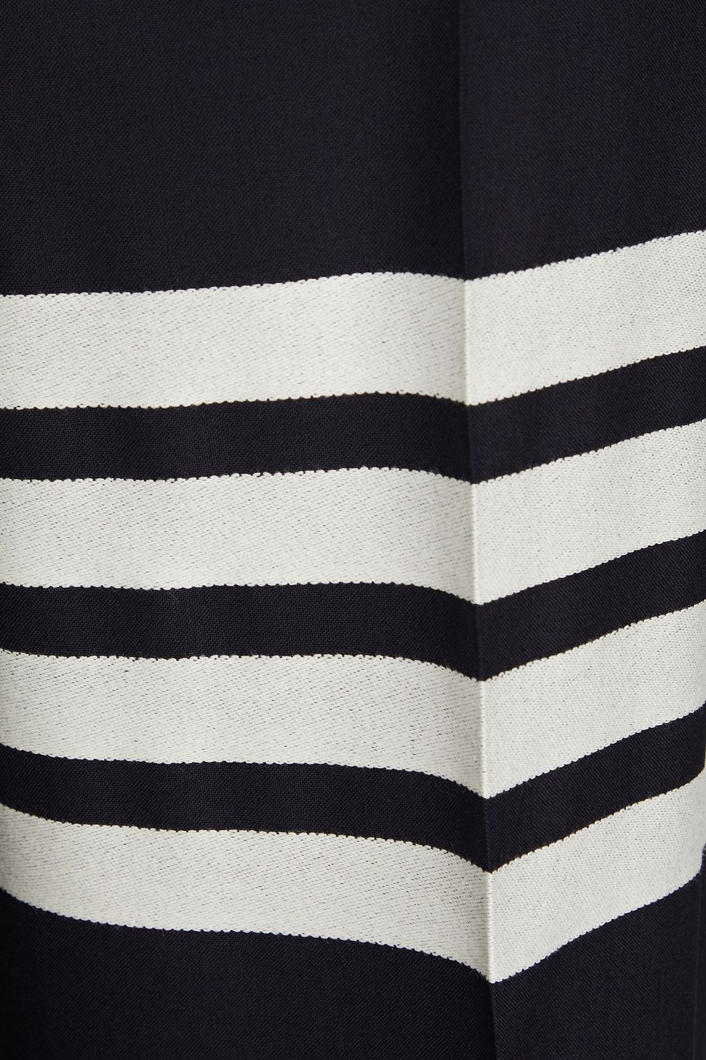 THOM BROWNE Cropped striped wool straight-leg pants
