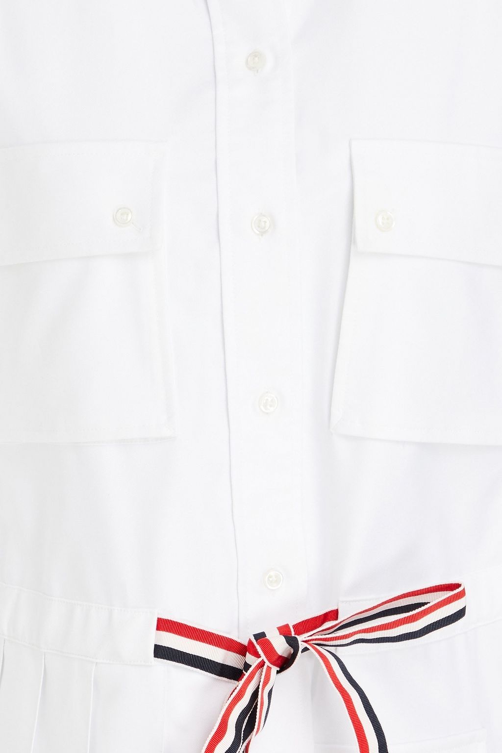 THOM BROWNE Cotton Oxford midi shirt dress
