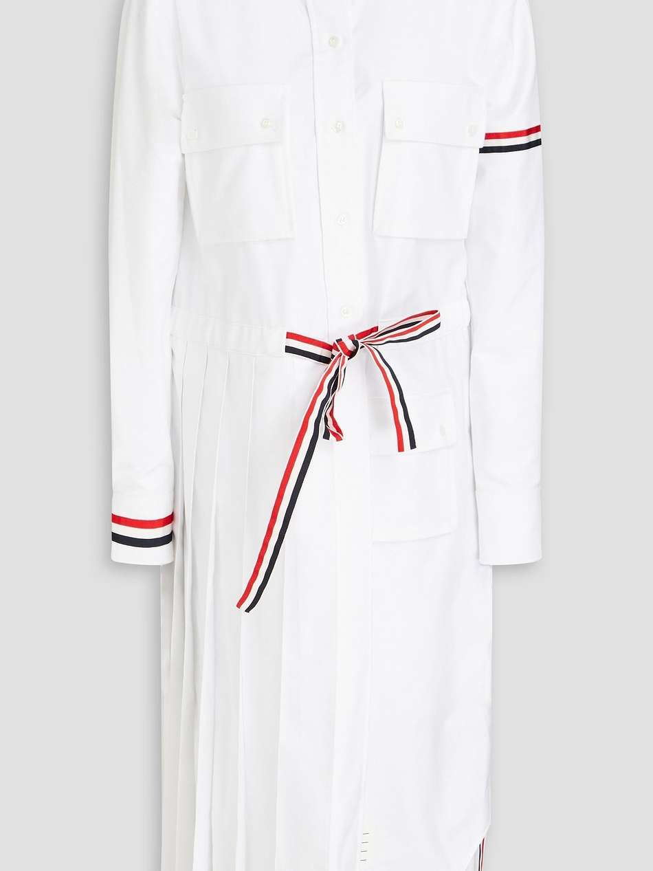 cotton oxford midi shirt dress