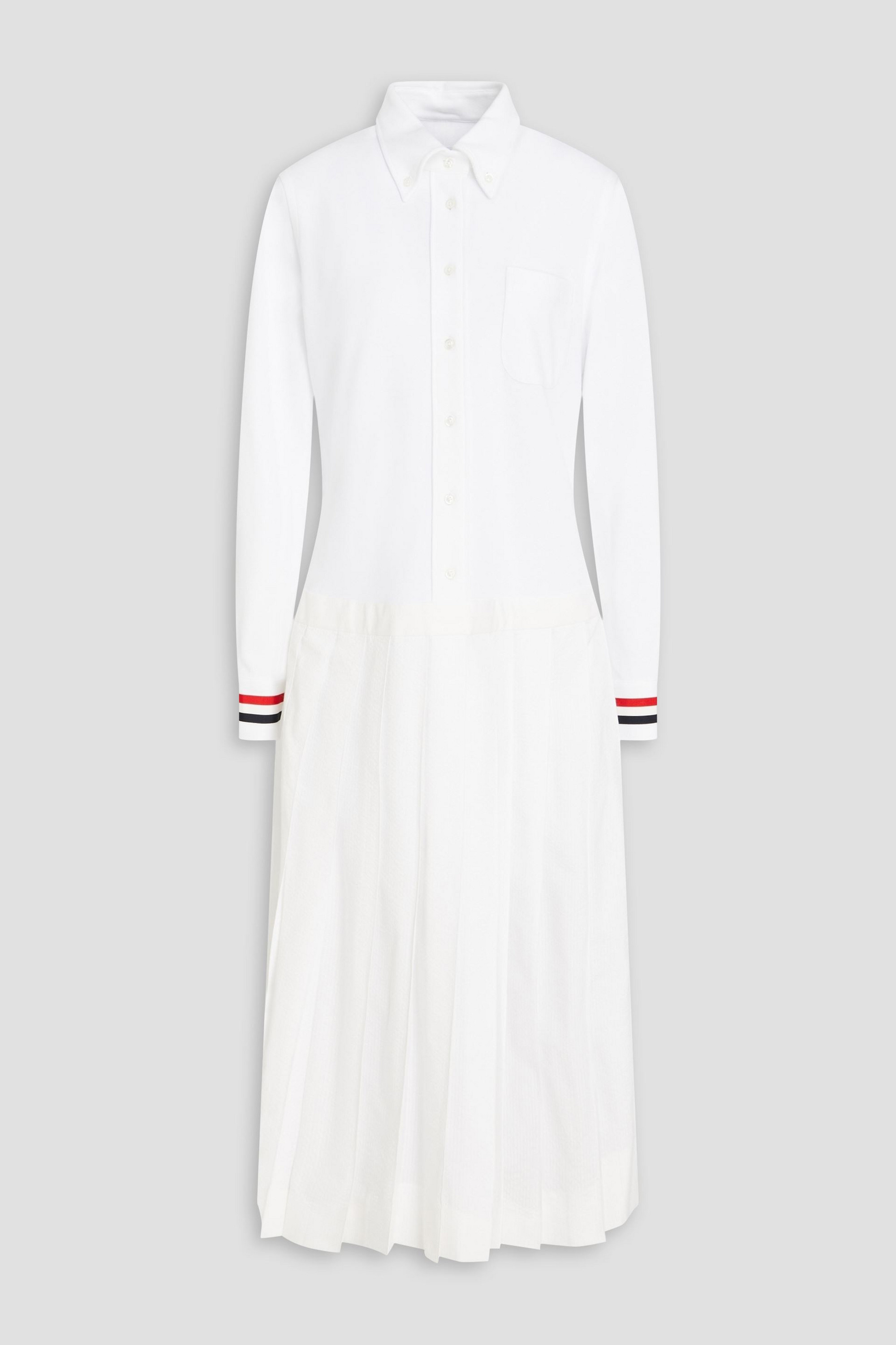 thom browne shirt dress Poplin Mini Shirtdress White / 38