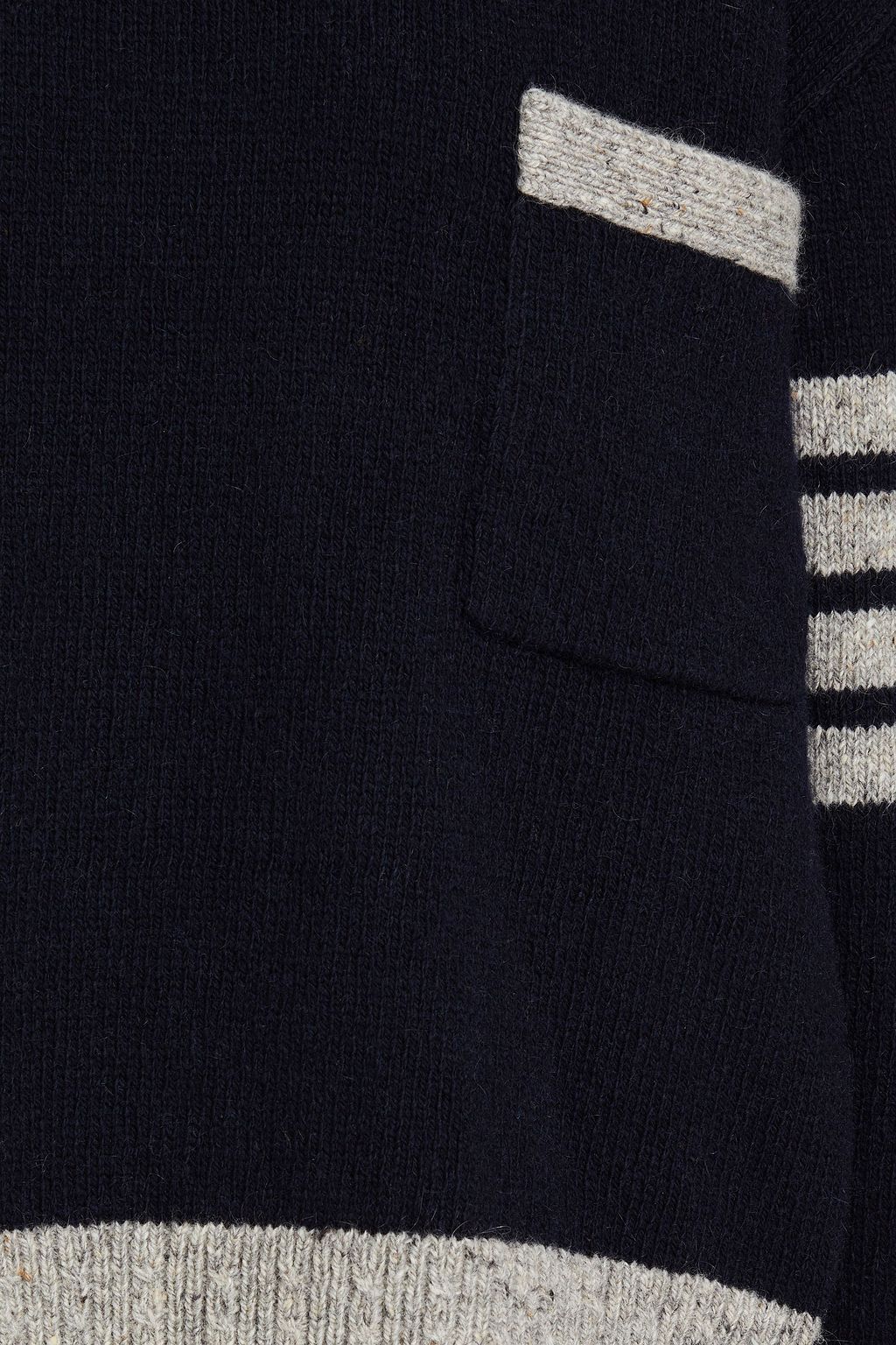 THOM BROWNE كنزة رياضية من مزيج موهير وصوف دونيغال بتصميم مخطط