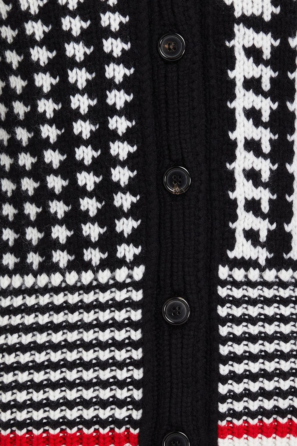 THOM BROWNE Cardigan aus Jacquard-Strick aus Kaschmir mit Hahnentrittmuster