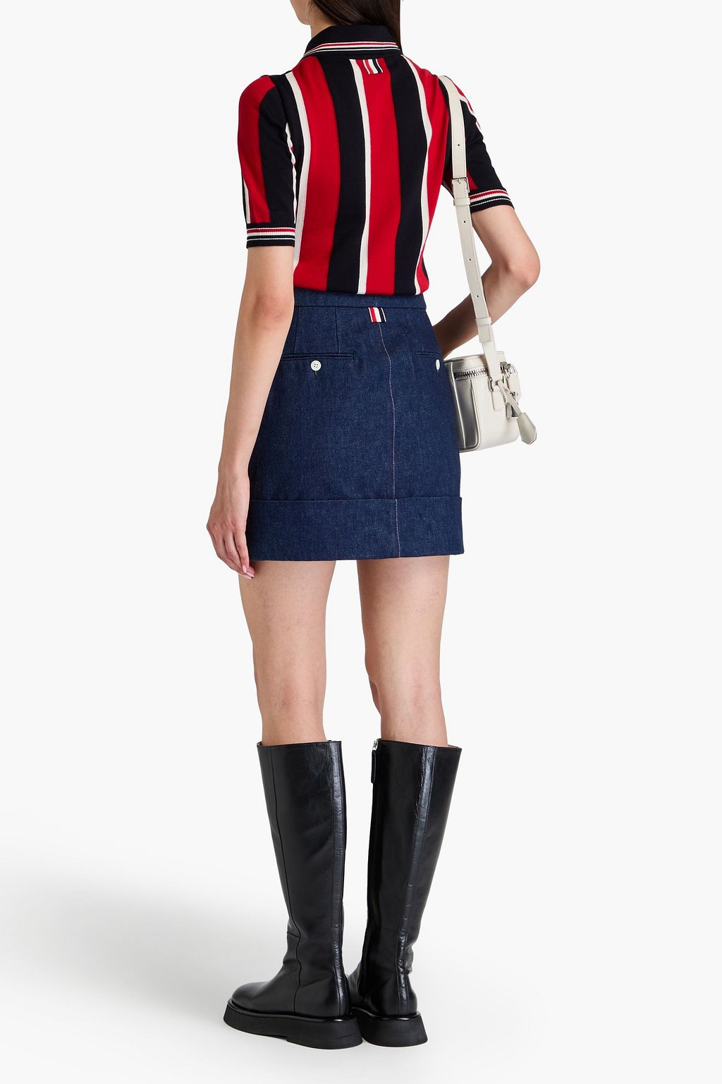 THOM BROWNE كنزة رياضية بولو مخططة