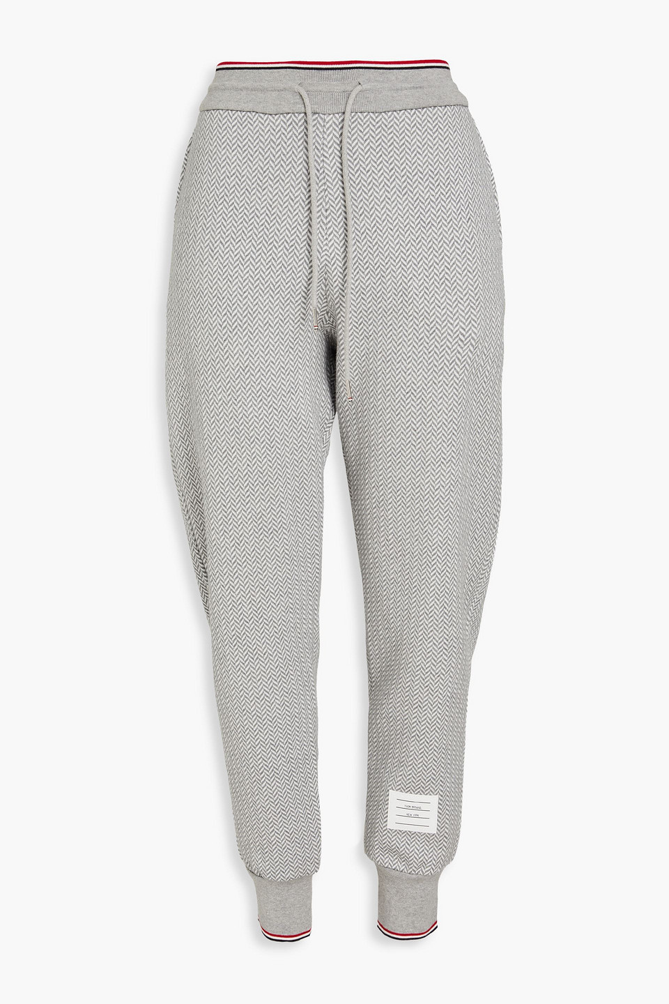 Herringbone cotton track pants