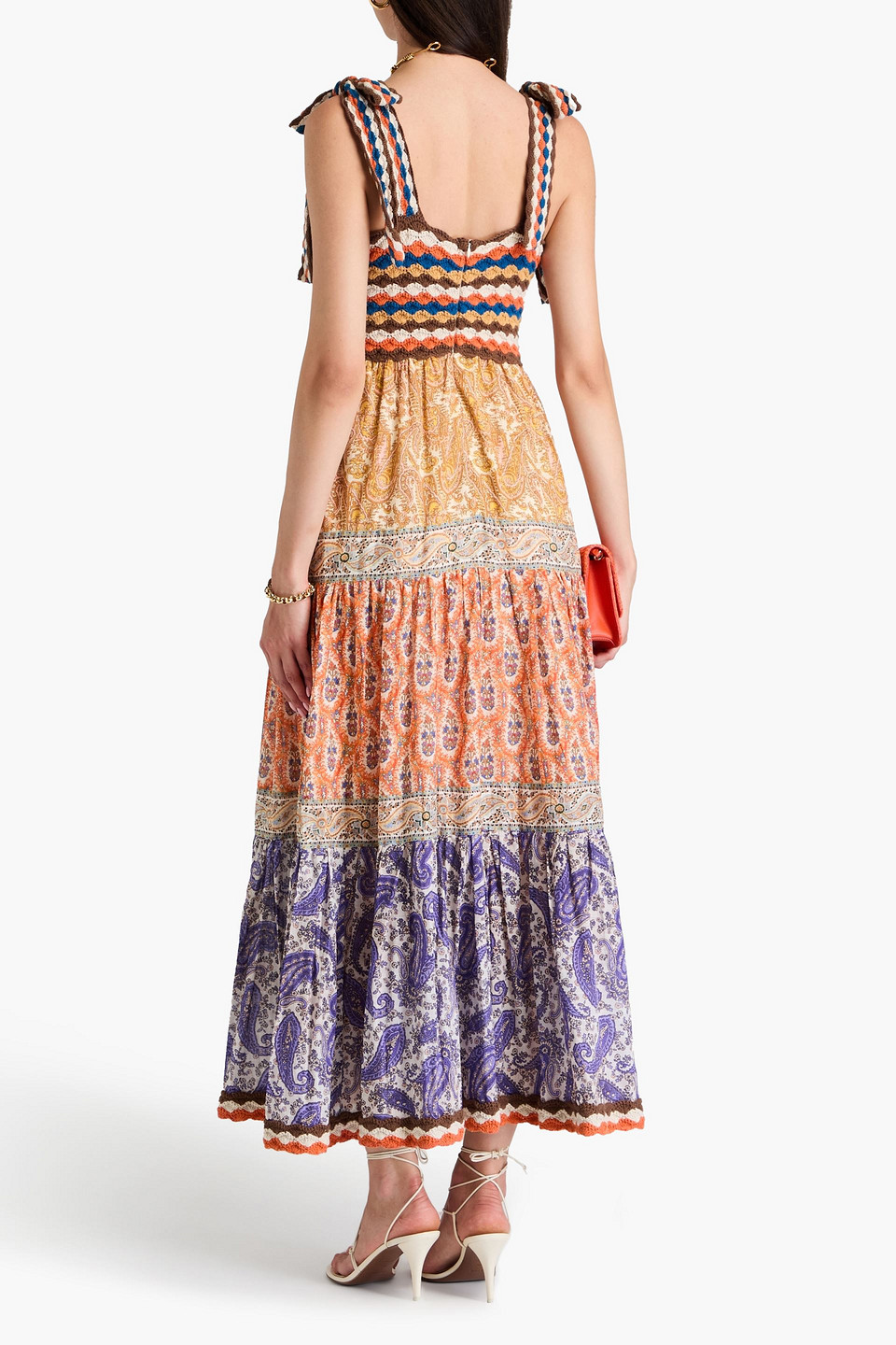 Zimmermann Devi Crochet Spliced Dress In Multicolor