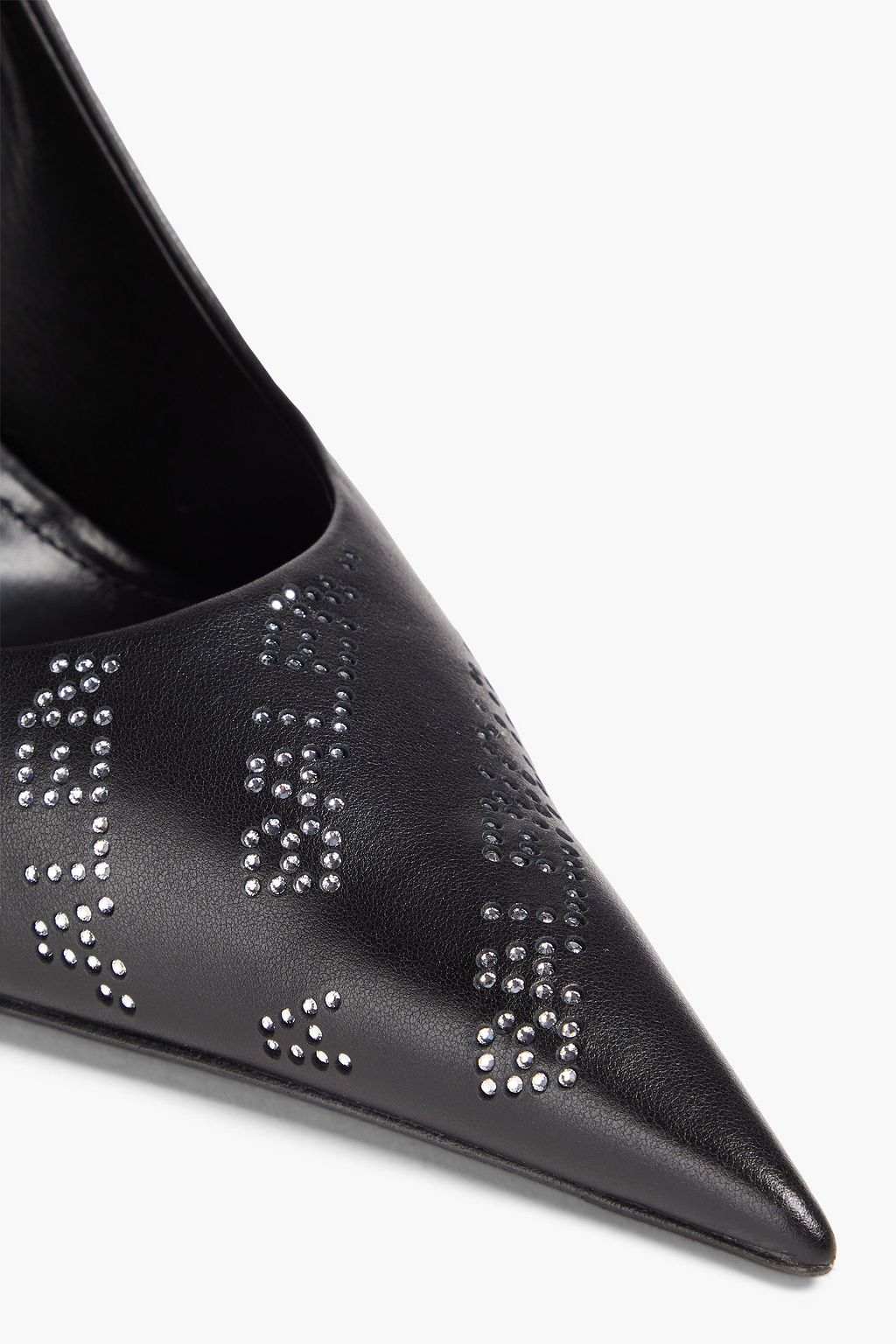 BALENCIAGA Crystal-embellished leather pumps