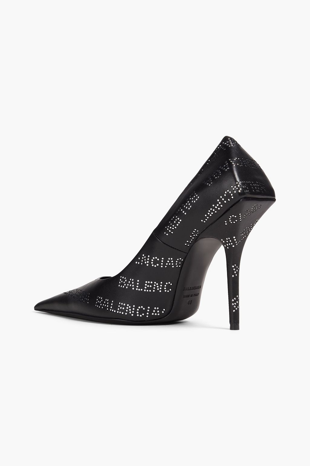 BALENCIAGA Crystal-embellished leather pumps