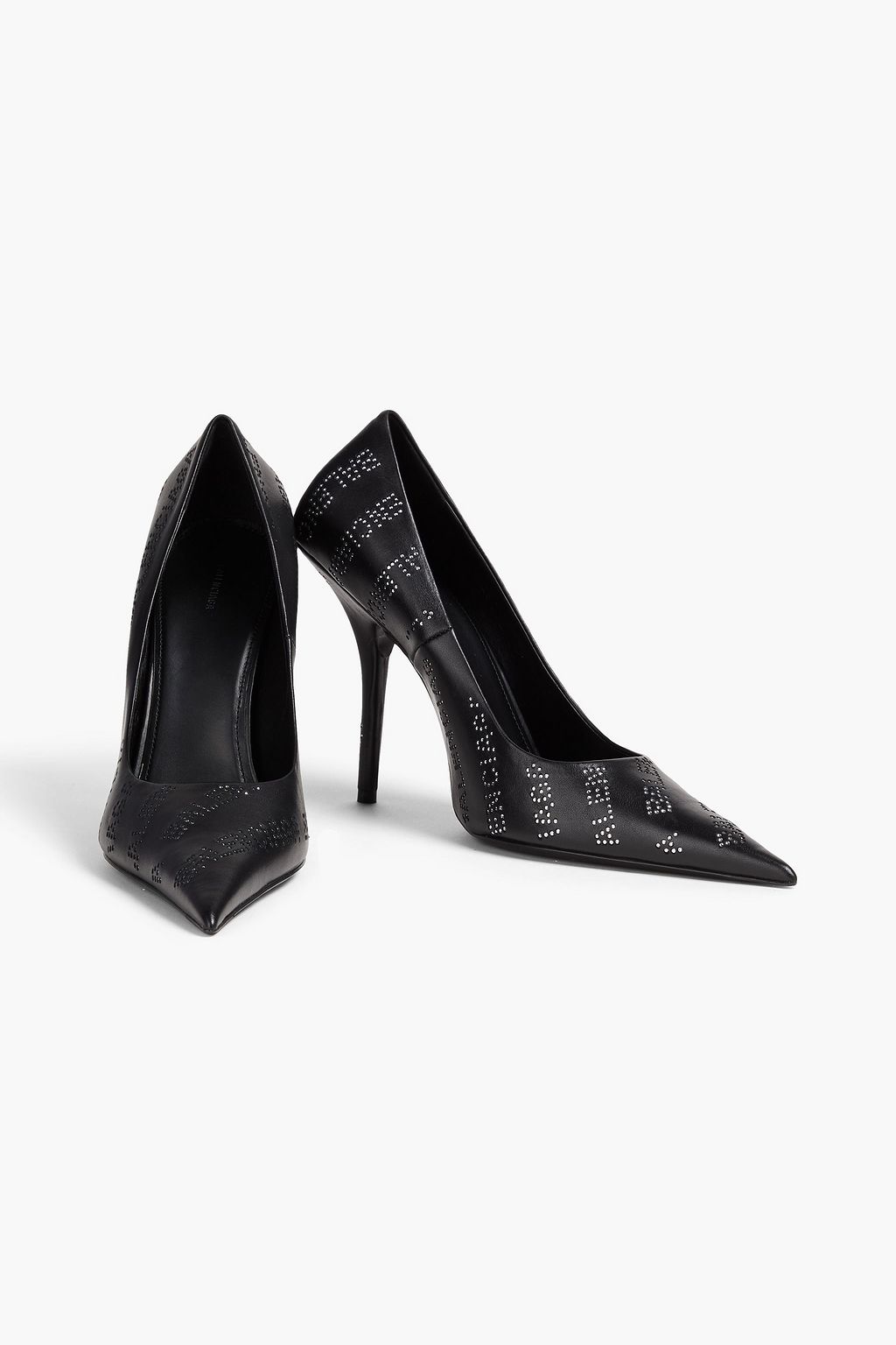 BALENCIAGA Crystal-embellished leather pumps