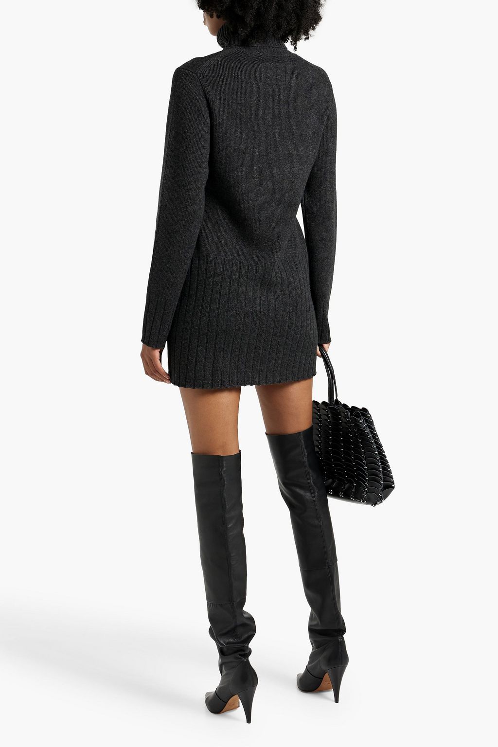 NILI LOTAN Everett wool and cashmere-blend turtleneck mini dress