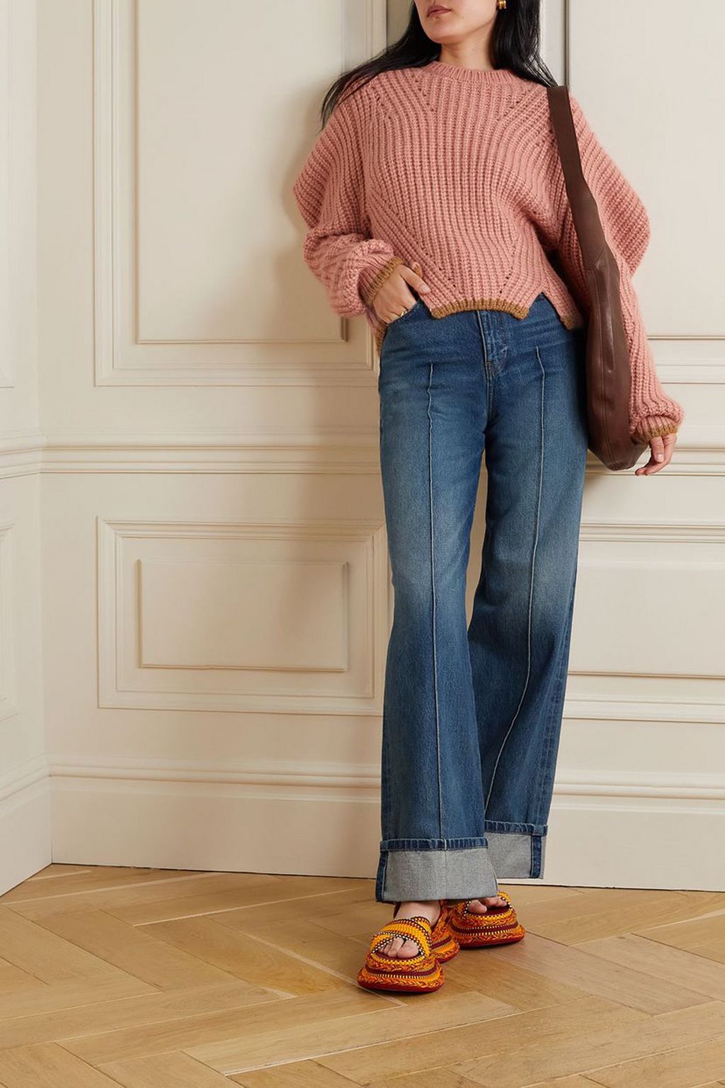 ULLA JOHNSON ハイライズ ワイドレッグジーンズ