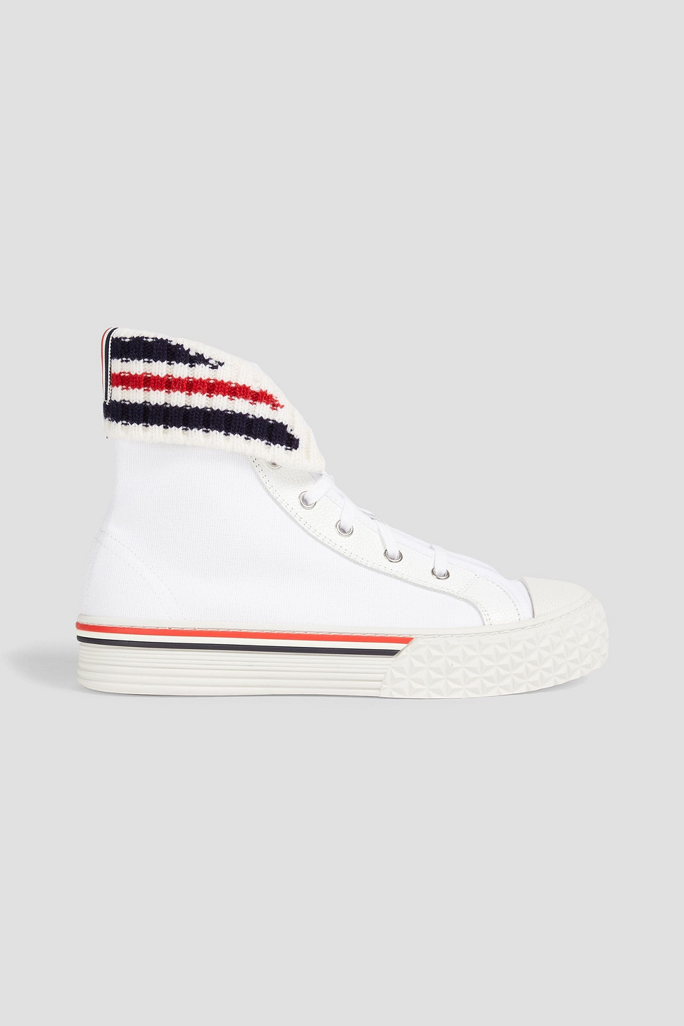 【THOM BROWNE】 Collegiate High Top Trainer Thom Browne Collegiate High Top Sneakers | italist