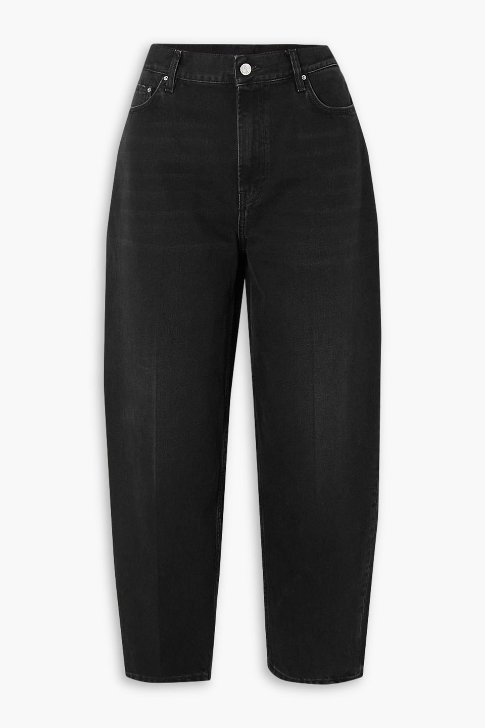 toteme - high-rise barrel-leg jeans - black - 29w-32l
