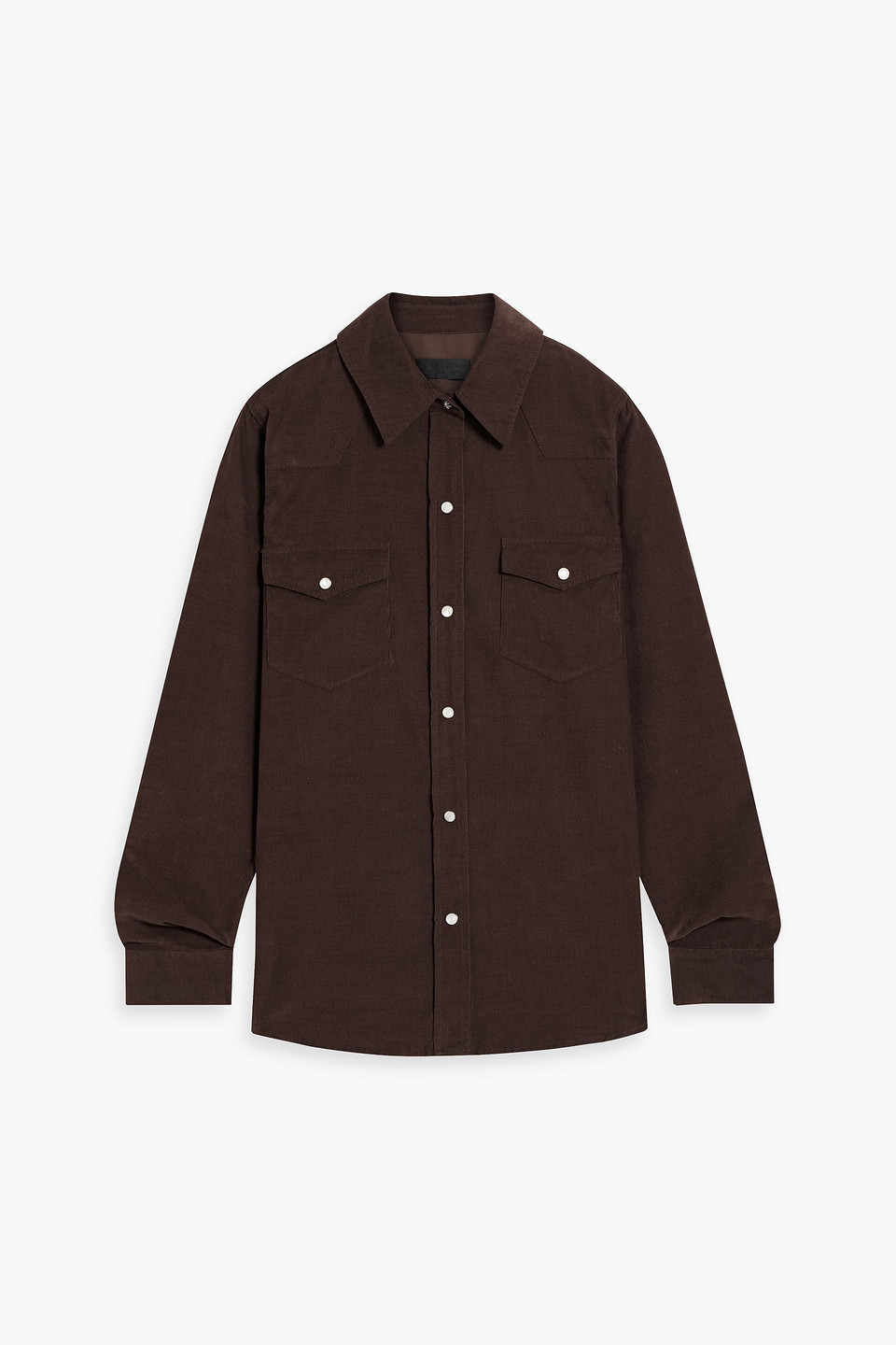 Nili Lotan Annika Cotton-corduroy Shirt In Chocolate