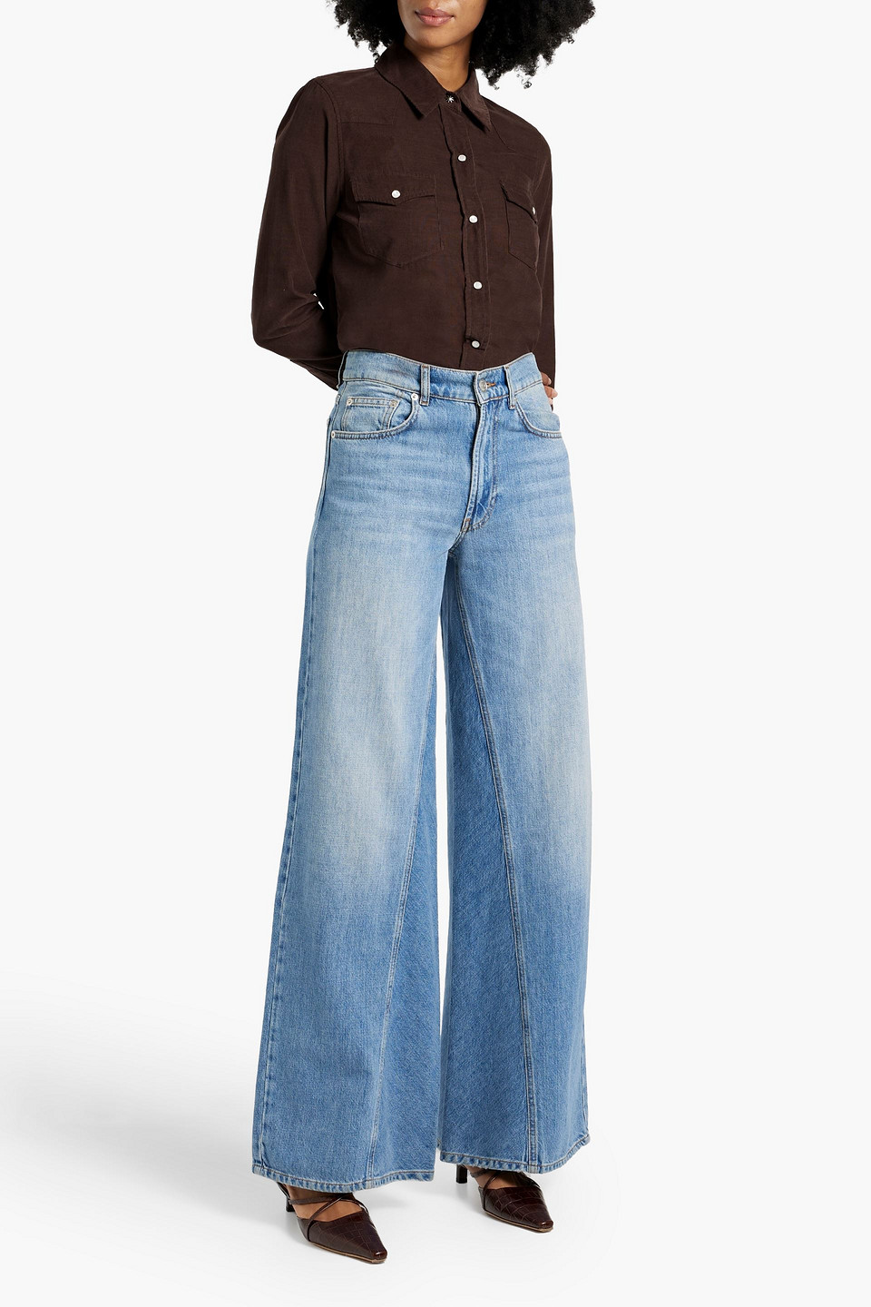 NILI LOTAN ANNIKA COTTON-CORDUROY SHIRT