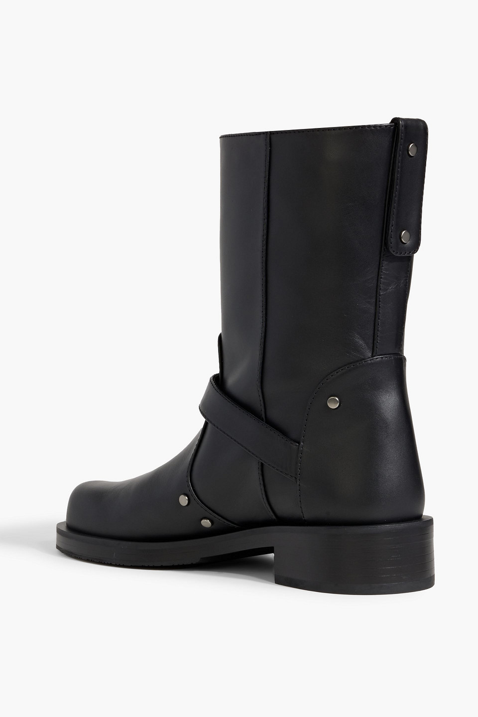 Shop Stuart Weitzman Maverick Buckled Leather Ankle Boots In Black