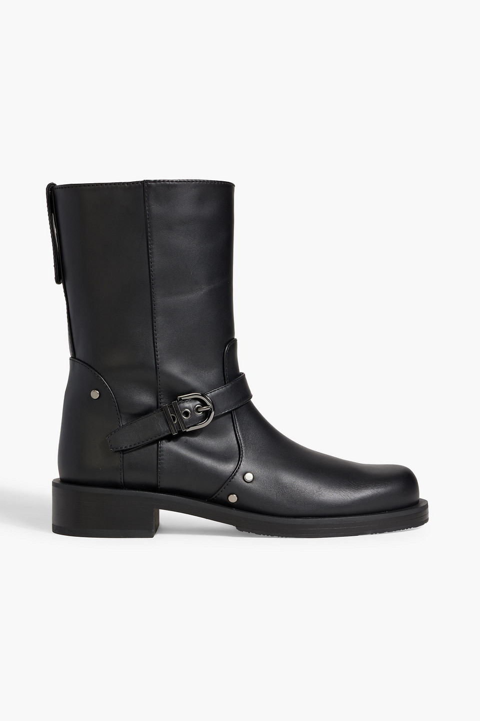 Shop Stuart Weitzman Maverick Buckled Leather Ankle Boots In Black